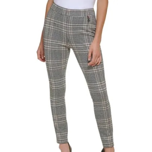Tommy Hilfiger size 12 x 27” ankle slim pull on pants skinny check plaid EUC - Picture 2 of 11